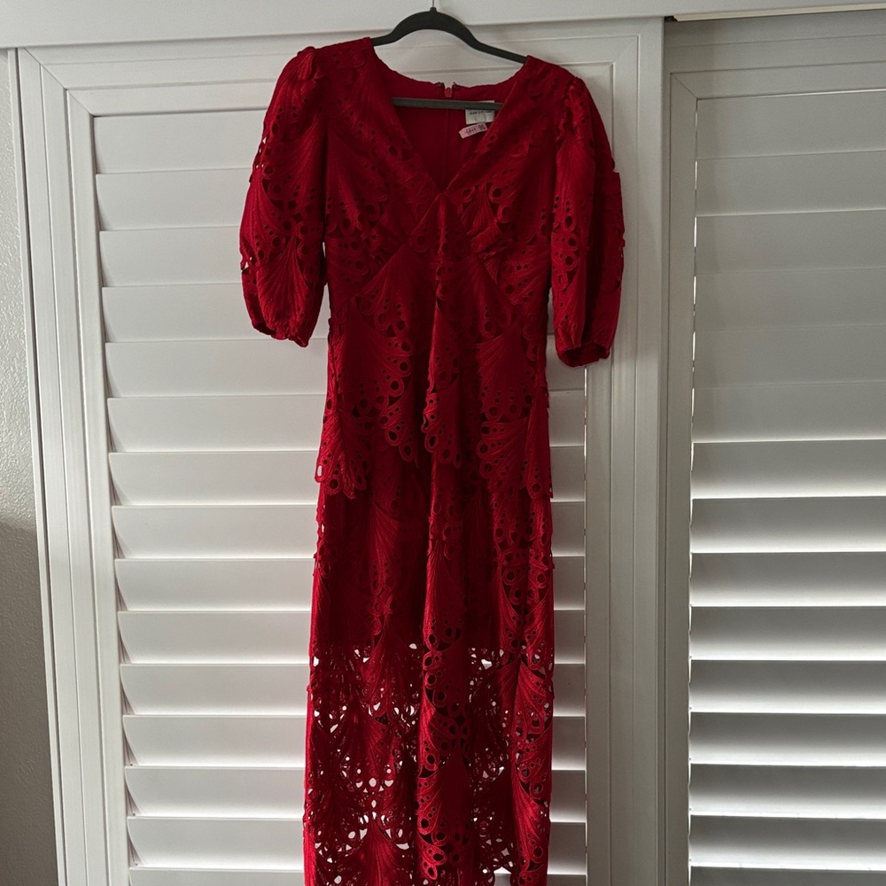 Elegant Red Lace Dress